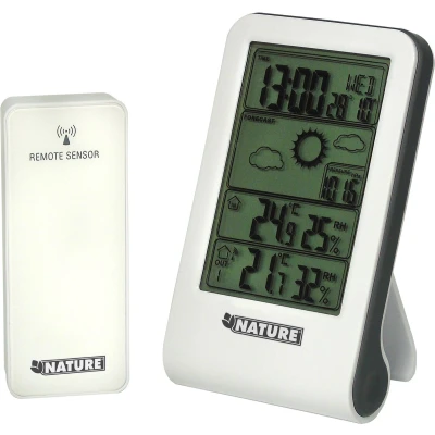Afbeelding van Weerstation digitaal H14x8,5x3 cm wit