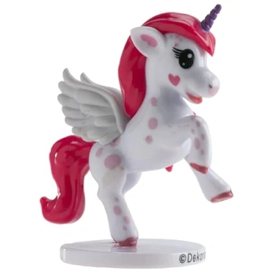 Afbeelding van Dekora Cake Topper decoratie voor taarten, eenhoorn figuur, PVC, 347168, roze
