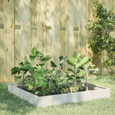 Afbeelding van vidaXL Plantenbak verhoogd 100x100x26 cm staal wit