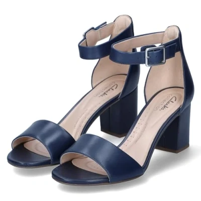 Afbeelding van Clarks Sandalen met hoge hak, Dames, Maat: 40, Blau Leer