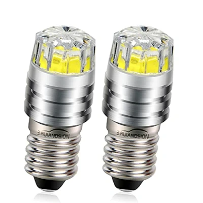 Afbeelding van Ruiandsion 2 x W 12 V E10 COB LED lampen vervanging voor zaklampen, koplampen, hoofdlampen, wit