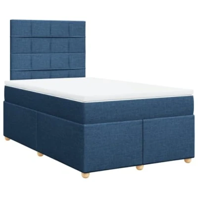 Afbeelding van vidaXL Boxspring met matras stof blauw 120x200 cm