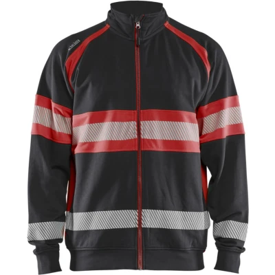 Afbeelding van Blaklader High Vis sweater 3551 1158 Zwart/High Rood XXXL