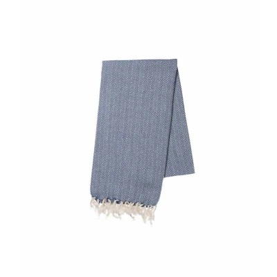 Afbeelding van Hamamdoek ZigZag Navy 220x170cm 180x100cm Strandlaken Saunadoek Saunalaken Omslagdoek Stranddoek Reishanddoek Plaid Zwem Handdoek Sneldrogende Handdoeken