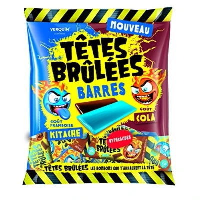 Afbeelding van TÊTES BRÛLÉES Cola &amp; Kitache Raspberry repen Set van 6