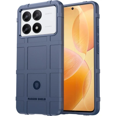 Afbeelding van iMoshion Hoesje Geschikt voor Xiaomi Poco X6 Pro Siliconen Rugged Shield Backcover Donkerblauw