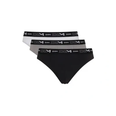 Afbeelding van DIM Katoen Stretch Comfort x3 herenslips (3 stuks), Zwart/Grijs/Wit