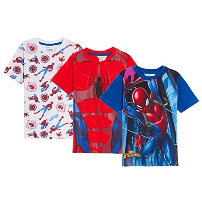 Afbeelding van Spiderman Set van 3 T shirts voor jongens Marvel met korte mouwen kinderen, Meerkleurig