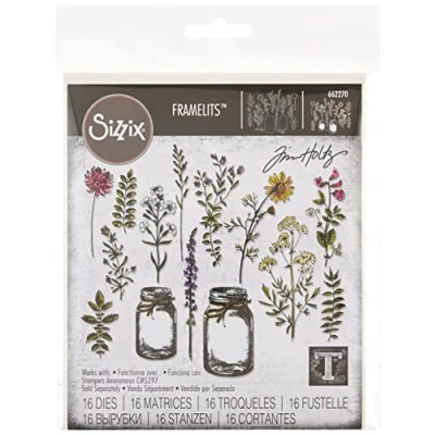 Afbeelding van Sizzix Framelits Set van 23 snijmatrijzen in bloempotvorm Tim Holtz, metaal, zilver, 21 x 10,8 0,2 cm
