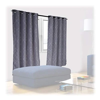 Afbeelding van Relaxdays verduisterende gordijnen grijs 2x kant en klare overgordijnen 175x135cm