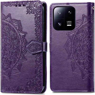 Afbeelding van iMoshion Hoesje Geschikt voor Xiaomi 13 Pro Met Pasjeshouder Mandala Bookcase Paars
