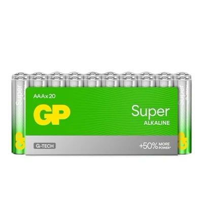 Afbeelding van AAA batterijen 20 stuks GP Super Stilo alkaline 1,5 V/LR03 lange levensduur