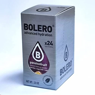 Image de Bolero Boisson PASSIONFRUIT 24 Sachets 3 gr grammes Sticks Fruits Préparé Poudre Soluble Pour Fraîche dans L&#039;eau Produit, 72 sucré à la stévia