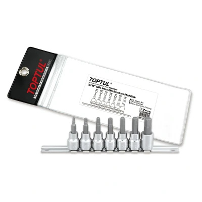 Afbeelding van Zeskantschroevendraaierbit doppenset TOPTUL 3/8 7Stk 1/8 5/32 3/16 7/32 1/4 5/16 inch