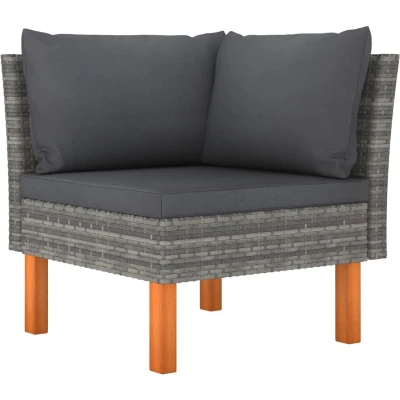 Afbeelding van vidaXL 7 delige Loungeset met kussens poly rattan grijs
