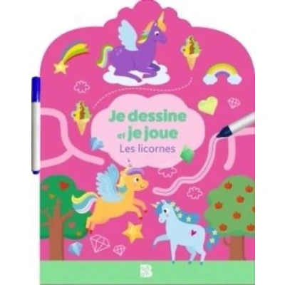 Afbeelding van je dessine et joue (wipe &amp; clean): Les licornes