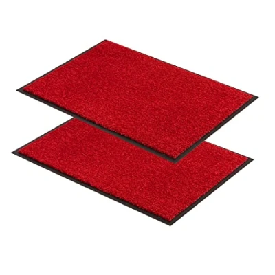 Afbeelding van ASTRA Schoonloopmat antislip deurmat robuuste entreemat rood 80x120 cm