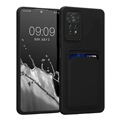 Afbeelding van kwmobile telefoonhoesje geschikt voor Xiaomi Redmi Note 11 Pro / (5G) 12 (4G) Hoesje met pasjeshouder TPU case in mat zwart