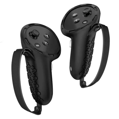 Afbeelding van Digicharge siliconen beschermhoes voor Meta Quest 3 Touch Controller MetaQuest VR Anti val met verstelbare polsband