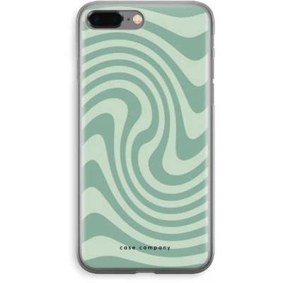 Afbeelding van Case Company® hoesje geschikt voor iPhone 8 Plus Swirl Groen Soft Cover Telefoonhoesje Bescherming aan alle Kanten en Schermrand