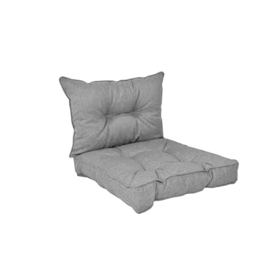Afbeelding van POKAR Set van 2 stoelkussens, voor stoel, woonkamer, rotan meubels, tuinkussen, 60 x 10 cm, met rugleuning 40 grijs