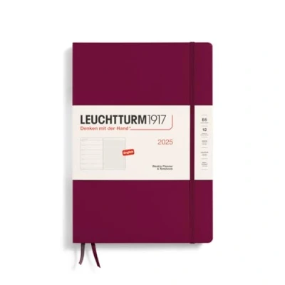 Afbeelding van LEUCHTTURM1917 370640 Weekplanner en notitieblok Samenstelling (B5) 2025 Port Red In het Engels