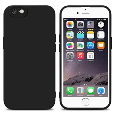 Afbeelding van Cadorabo Hoesje geschikt voor Apple iPhone 6 / 6S in Fluid ZWART Beschermhoes gemaakt van flexibel TPU silicone Cover Case