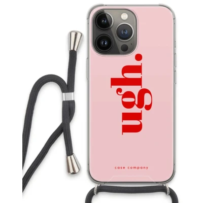 Afbeelding van Case Company® hoesje met Koord geschikt voor iPhone 13 Pro Ugh Telefoonhoesje Zwart Extra Bescherming aan alle Kanten en Over de Schermrand
