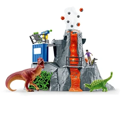 Image de Figurine Schleich Dinosaures Expédition au grand volcan 60 pièces
