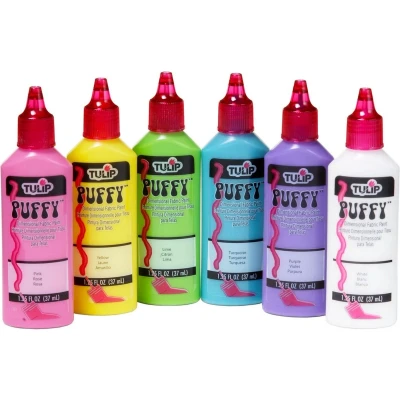 Afbeelding van Tulip Dimensional fabric paint Puffy 6stuks