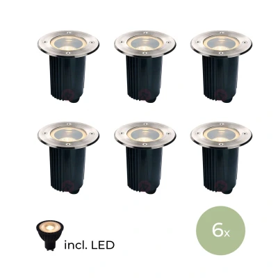 Afbeelding van DMQ Grondspot Rond IP67 Set van 6 stuks incl LED