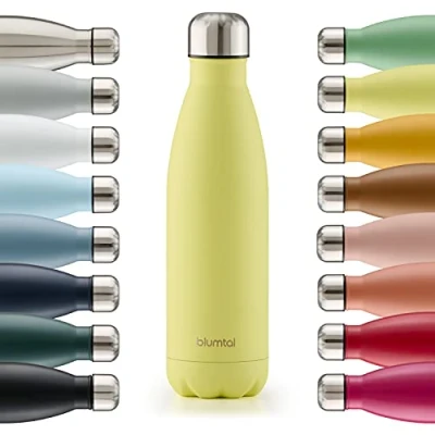 Afbeelding van Blumtal Thermosfles Met dubbele wand Thermosbeker Koffie, Thee en Koele dranken Travel Mug 750ml New Yellow Geel