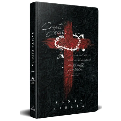 Afbeelding van Biblia RVR 1960 letra grande tamaño manual, tapa dura cruz con corona / Spanish Bible Handy Size Large Print Hardcover cross and crown