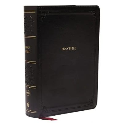Afbeelding van NKJV, End of Verse Reference Bible, Compact, Leathersoft, Black, Red Letter, Comfort Print