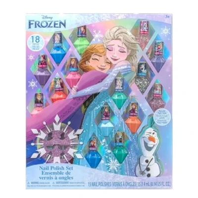 Image de Disney Frozen Townley Girl Ensemble de vernis à ongles Peel Off non toxique avec des couleurs opaques pierres précieuses pour les filles 3 ans et plus, parfait la fête, 18 pièces