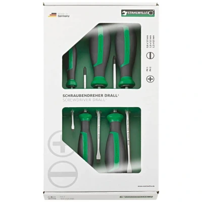 Afbeelding van Stahlwille 4687 Schroevendraaierset Werkplaats 5 delig Kruiskop Phillips, Plat