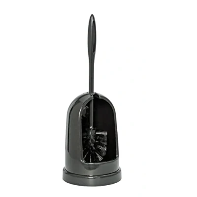 Afbeelding van WENKO wc garnituur standaard zwart, slimme borstel met hygiënische borstelkop voor betrouwbare reiniging, borstelhouder van robuust kunststof, Ø 14 x 40 cm