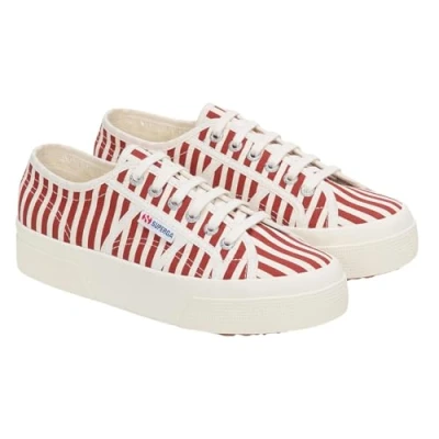 Afbeelding van Superga Baskets Sneakers laag, Dames, Maat: 40, Blanc cassé rouge Textiel