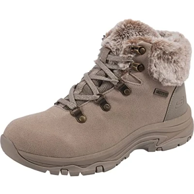 Afbeelding van Skechers Trego Falls Finest Snowboots, Dames, Maat: 41, Taupe suede nylon Veloursleer