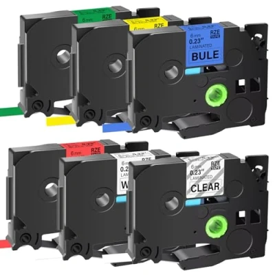 Afbeelding van Woungzha Labeltape compatibel voor Brother P Touch TZe 6 mm 211 111 411 511 611 711 tape cassette Ptouch markers H105 PT H110 H200 1000