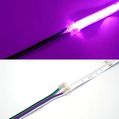 Afbeelding van 10 stuks RGB / RGBIC RGBW COB led strip connectoren 3 polig 4 5 kabelconnector voor RGBIC/RGBW 10mm/12mm (5P 12mm RGBW, één connector + kabel)