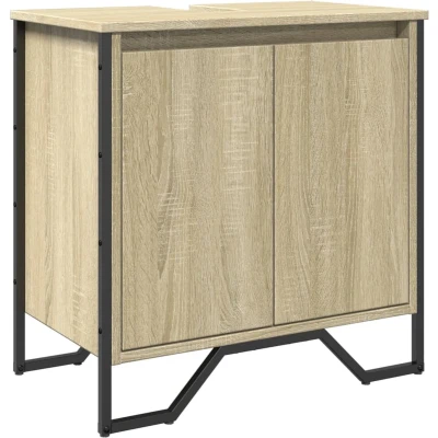 Afbeelding van Wastafelkast 60x35x60 cm bewerkt hout sonoma eikenkleurig