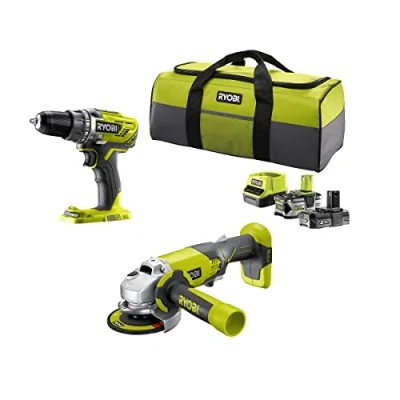 Afbeelding van RYOBI R18DDAG 252S 18V ONE+ accu machineset 2 delig in transporttas (1x 5.0Ah + 1x 2.0Ah en lader) 5133003819
