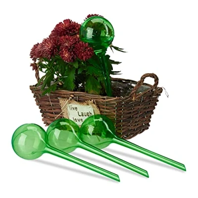 Afbeelding van Relaxdays waterdruppelaar set van 4 stuks watergeefsysteem plantbewateringssysteem groen
