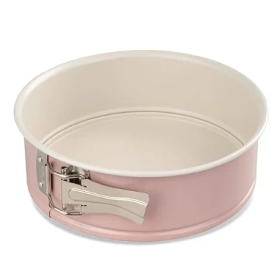 Afbeelding van Dr. Oetker 4651 springvorm, tweekleurig, retro cakevorm, keramische coating, rond, roestvrij staal, keramiek, crème, roze, 20 cm