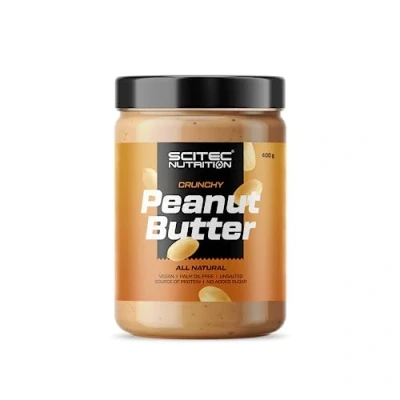 Image de Scitec Nutrition Peanut Butter, Beurre de cacahuètes Crunchy aves des morceaux cacahuètes, vegan, source protéines, sans sucre ajouté, huile palme, 400 g,