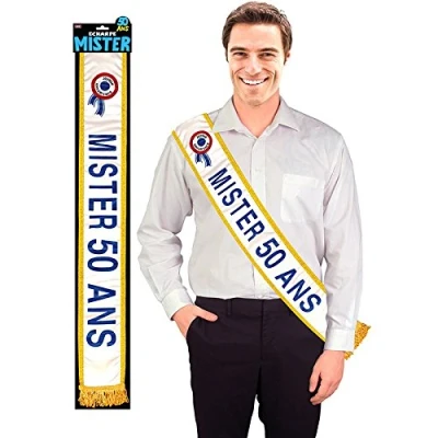 Image de Echarpe mister 50 ans bleue