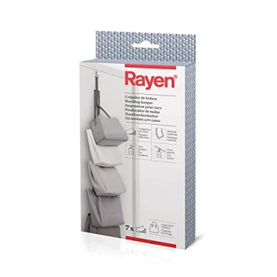 Afbeelding van Rayen 2067 tassenhouder voor deuren en kasten, met 7 klittenbandhaken, 7,5 x 95 cm, donkergrijs, nylon