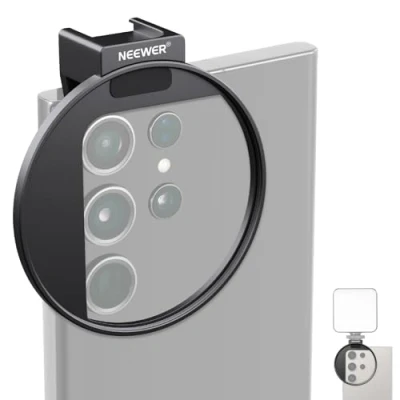 Afbeelding van NEEWER Verbeterde 67 mm telefoonfilter met koude klauwhouder, vergrendelknop, 13 opening, compatibel iPhone 15 Pro Max Plus 14 Samsung Galaxy S22 S23 Ultra, LA006