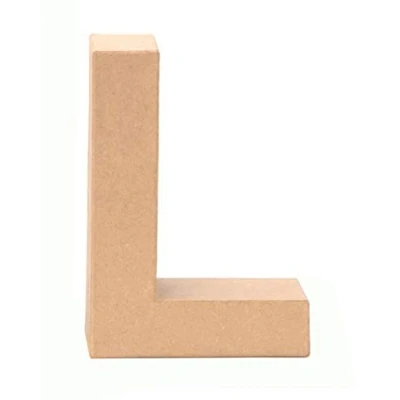 Afbeelding van GLOREX 6 2029 112 karton letter L, van bruin karton, ca. 17,5 x 5,5 cm groot, om te beschilderen en beplakken, voor servettechniek decopatch, ideaal als decoratie